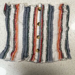 Striped Scrunchy Tube Top